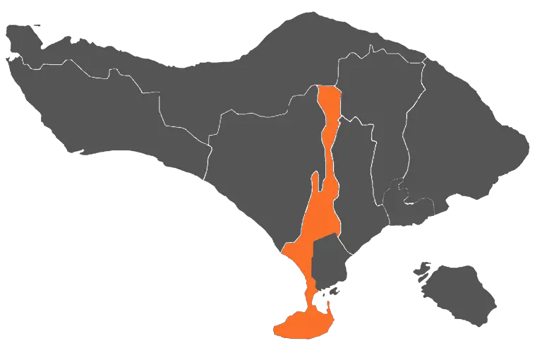 Mapa de la regencia de Badung, Bali