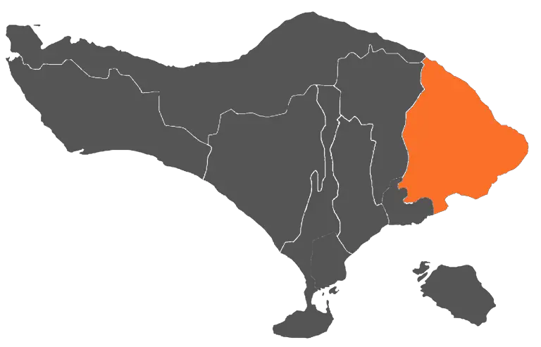 Mapa de la regencia de Karangasem, Bali